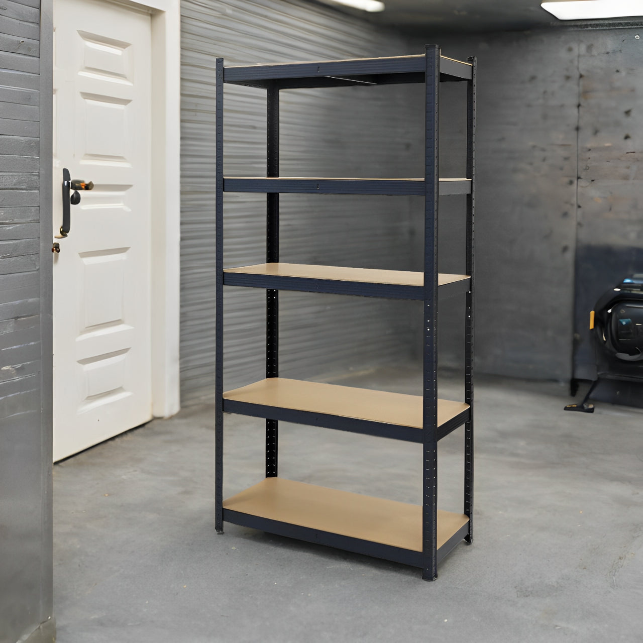 Boltless 5 Tier Shelving Racking Heavy Duty Steel Shelf Unit Shed Garage Black