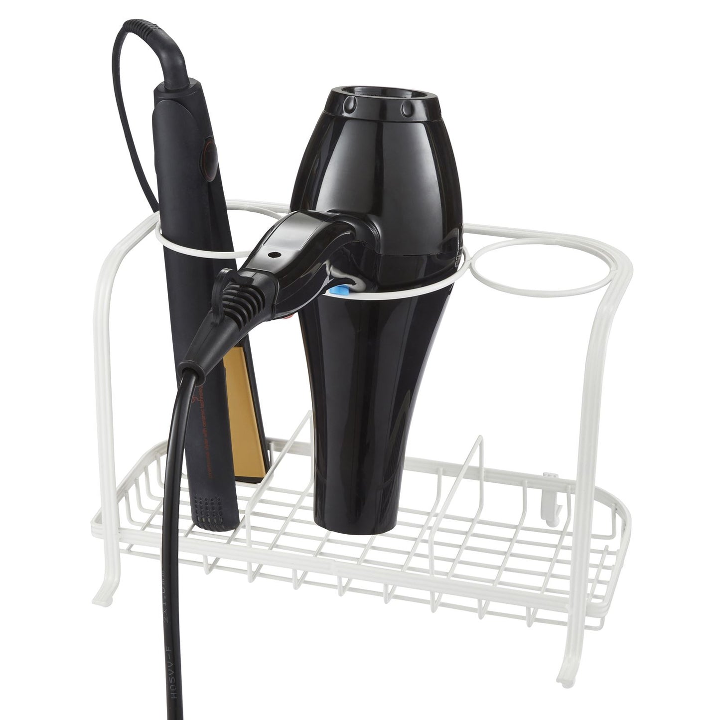Freestanding Hair Dryer & Straighteners Holder Storage Stand Cable Tidy in cream
