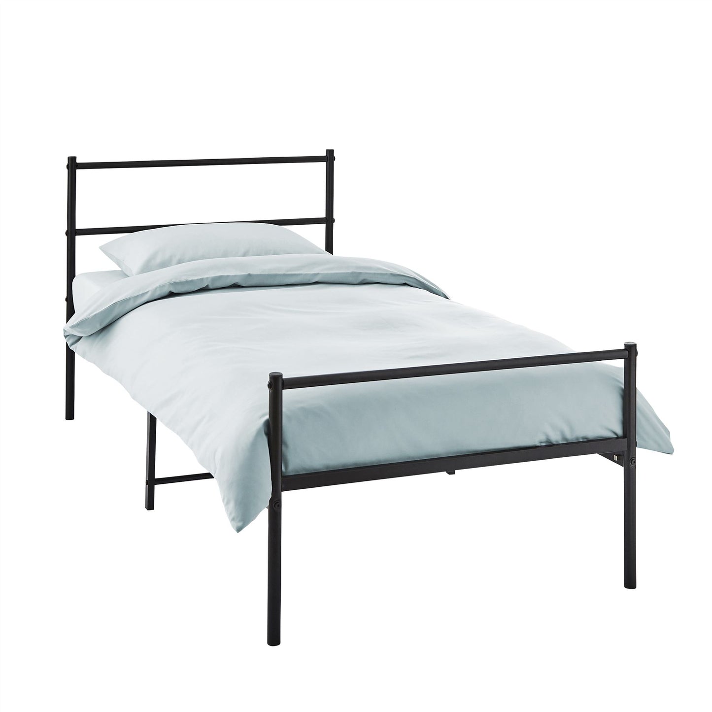Extra Strong Single Metal Bed Frame In Black