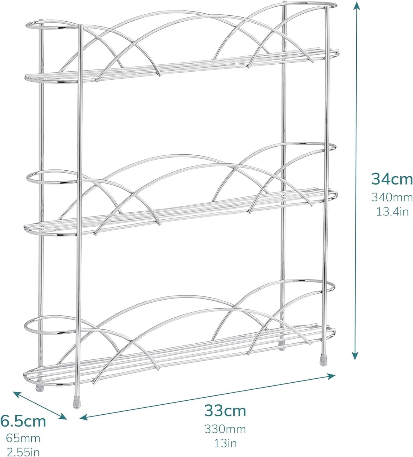 Free Standing Spice Rack in Chrome Plated