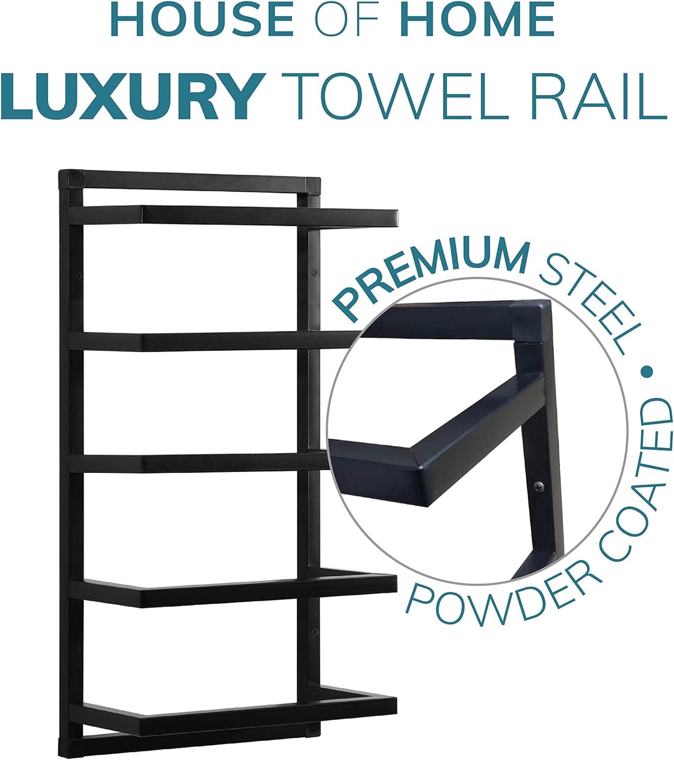 Wall Mounted Towel Holder in Black