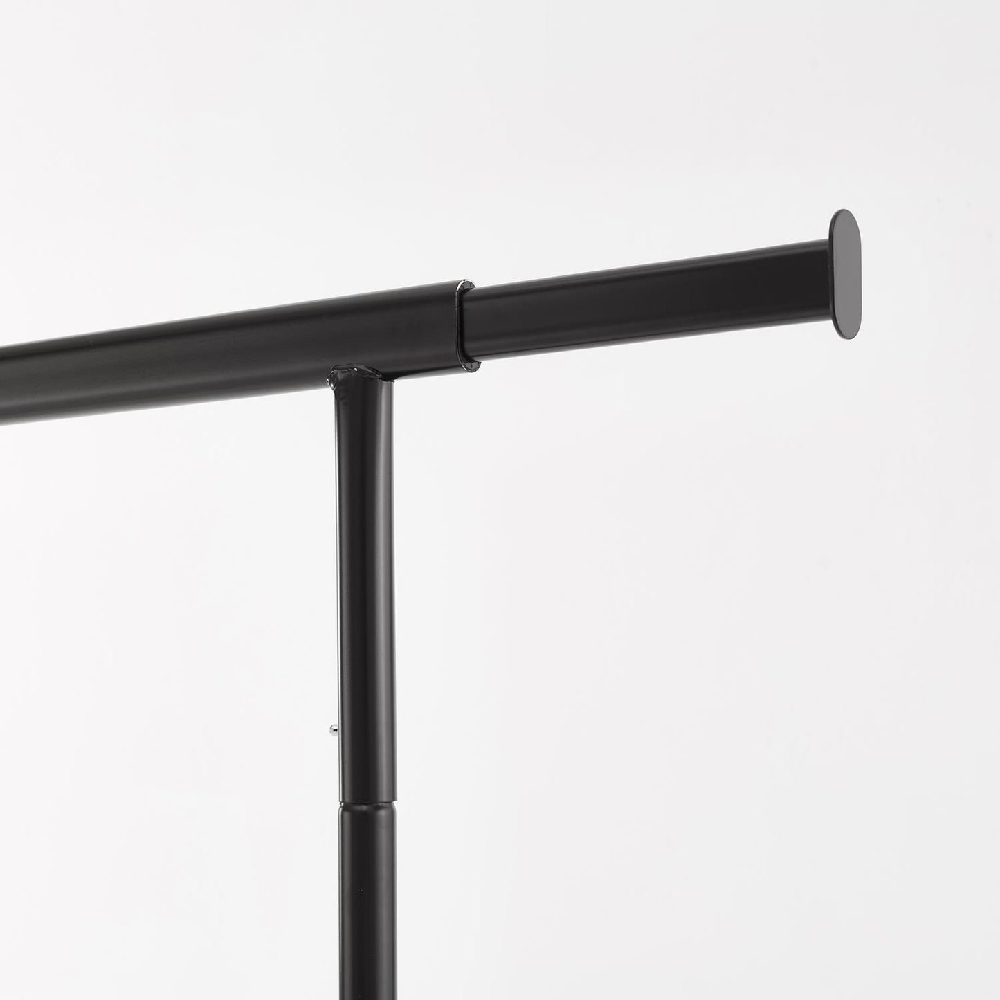 Heavy Duty Black Clothes Rail Adjustable Width Height with Shelf Locking Wheels