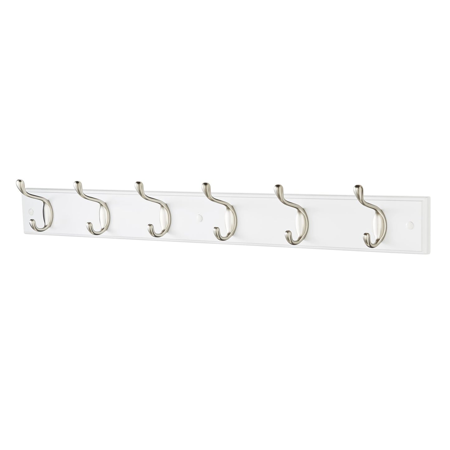 Quality 6 Double Coat Hooks Wall Or Door Mountable With Fixings WHITE