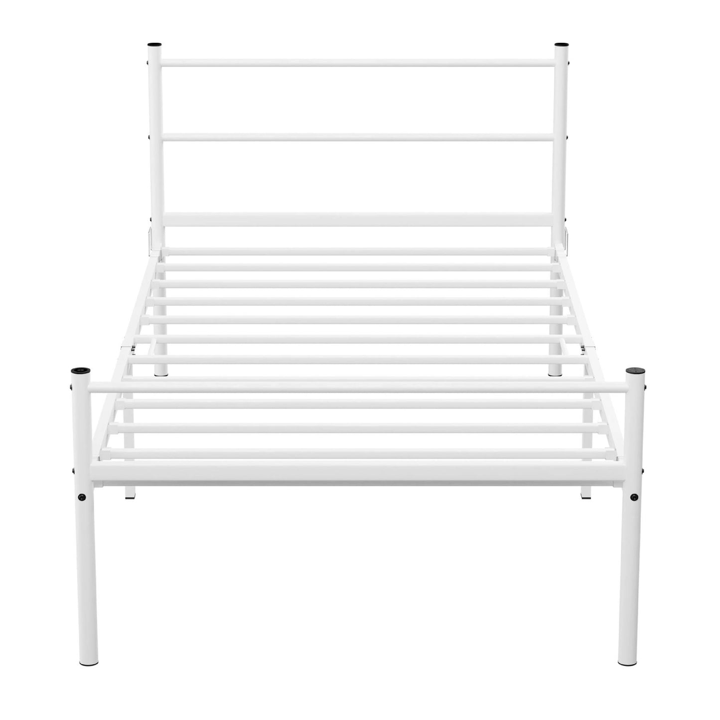 Extra Strong Single Metal Bed Frame Kid Adult Bedroom White Easy Assembly