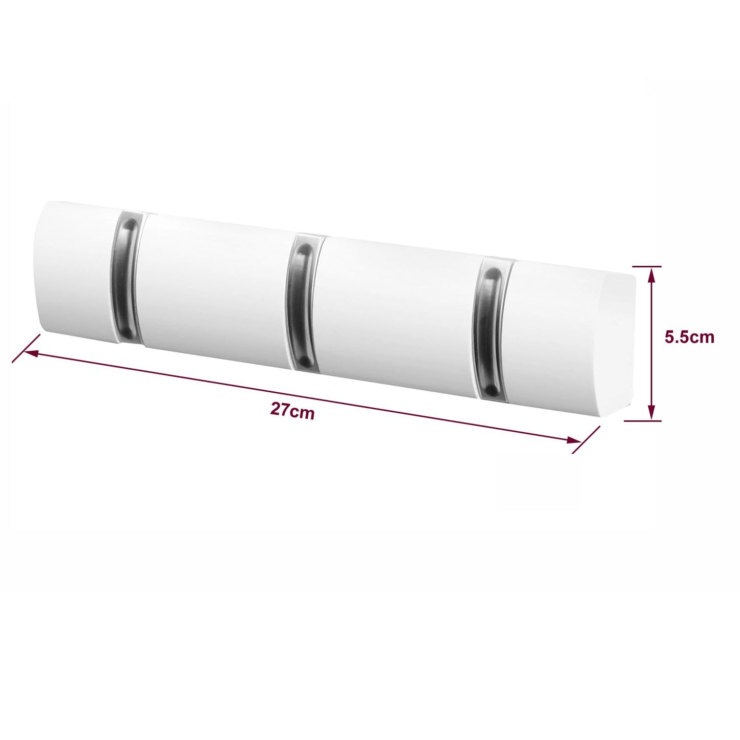 3 Door Hooks In Nickel On White Mountable Board