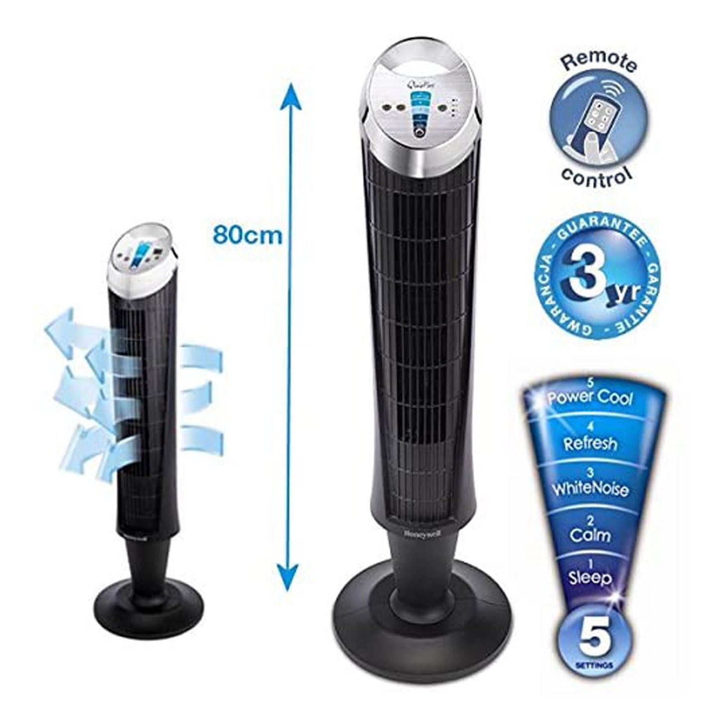 Honeywell HY254E QuietSet Tower Fan UK Plug