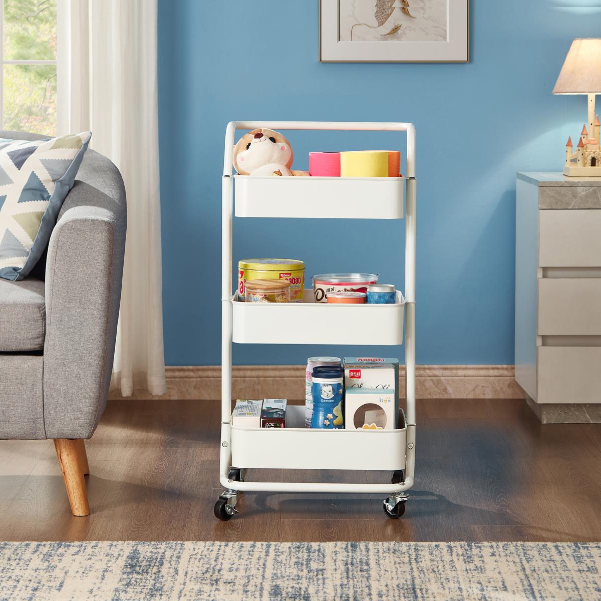 3 Tier Trolley White