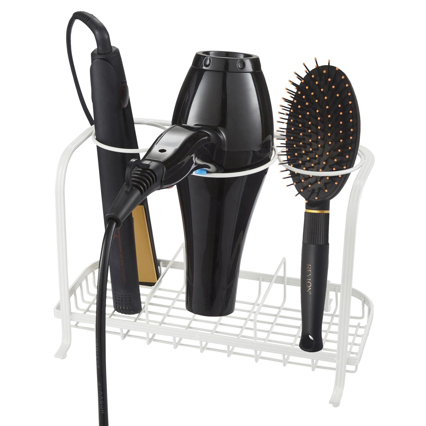 Freestanding Hair Dryer & Straighteners Holder Storage Stand Cable Tidy in cream