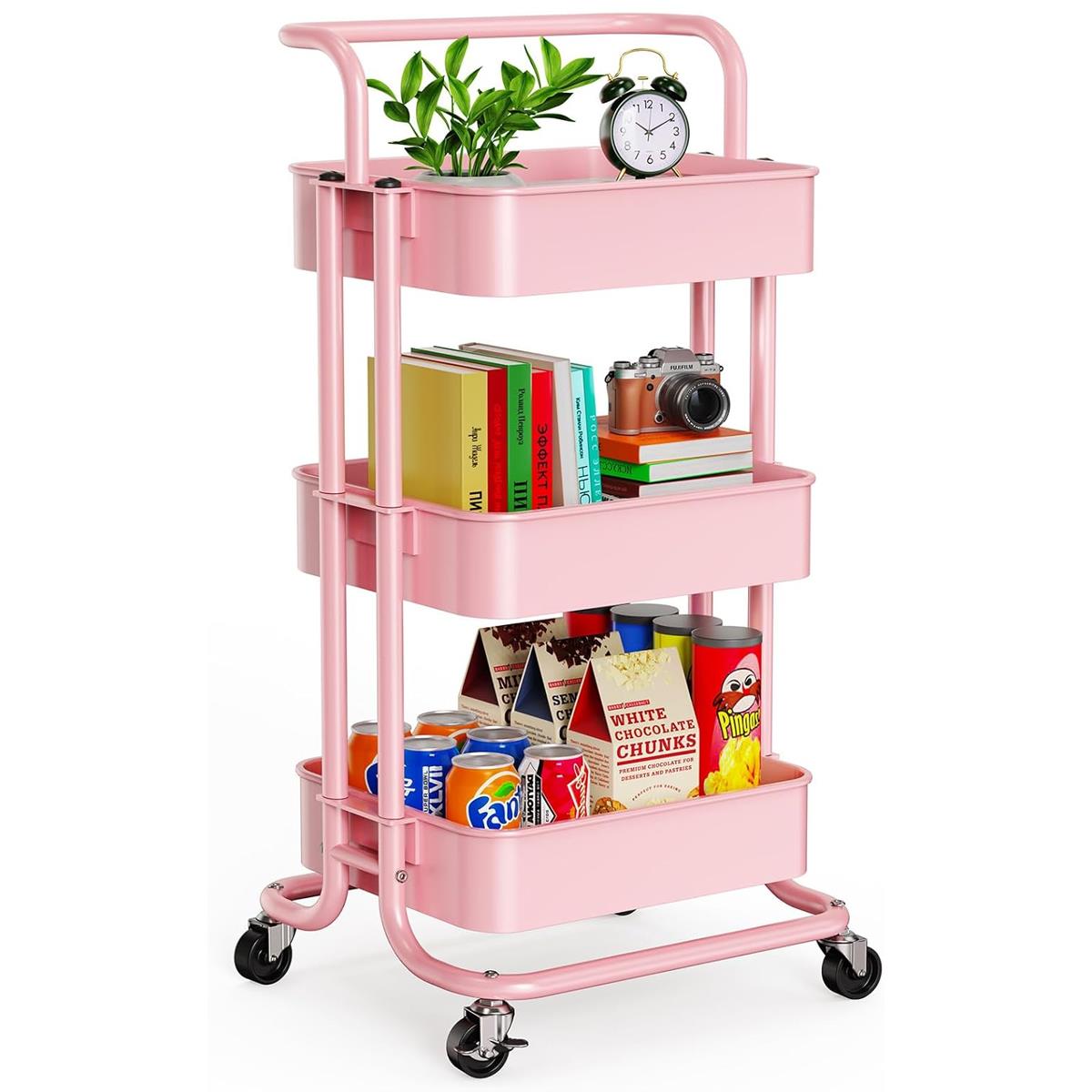 3 Tier Trolley Pink