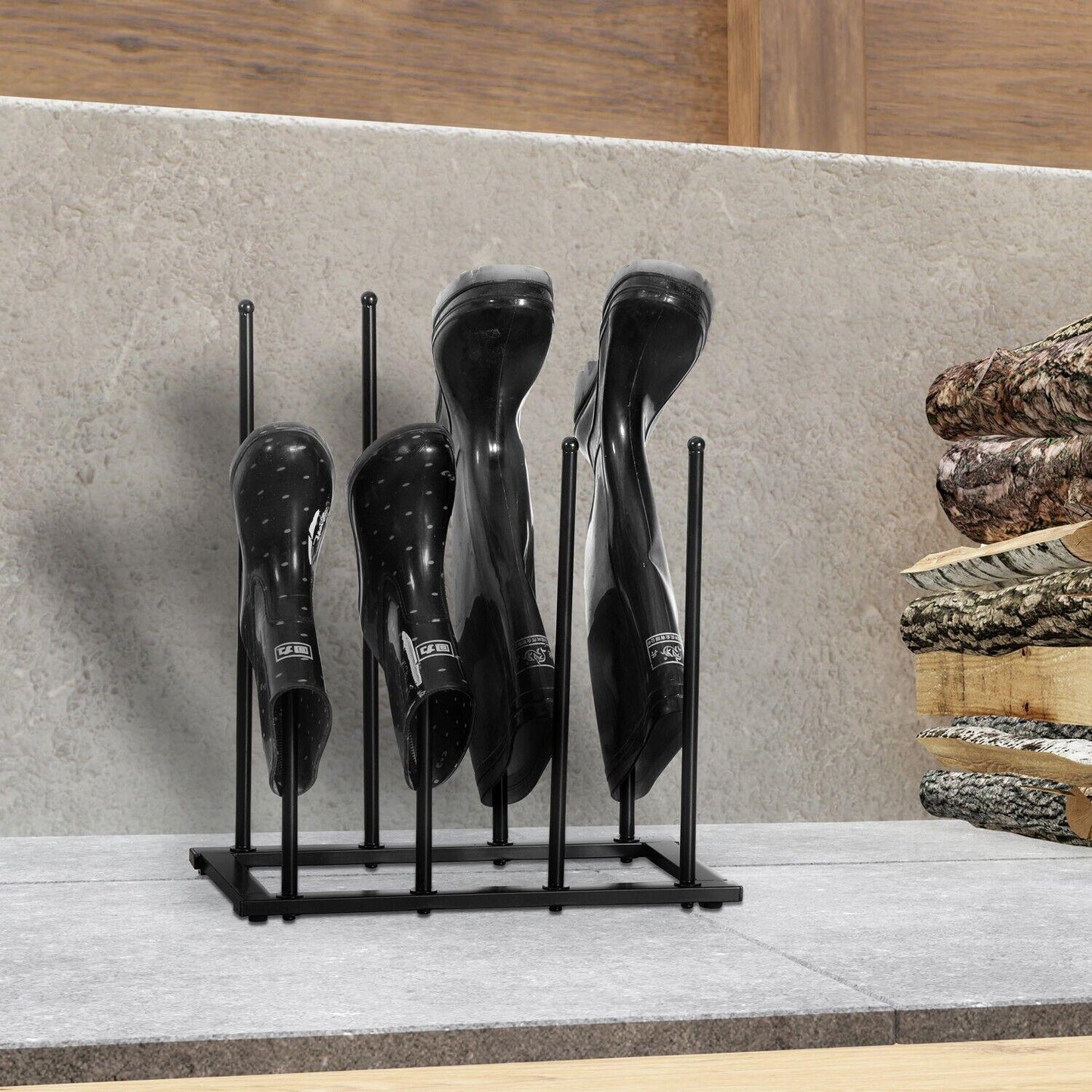 4 Pair Welly Boot Rack