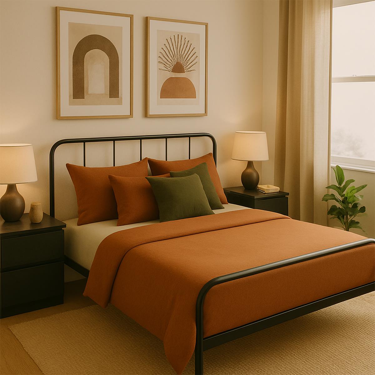King Size Bed Frame Metal Rounded Headboard Easy Assembly Under Bed Base Storage