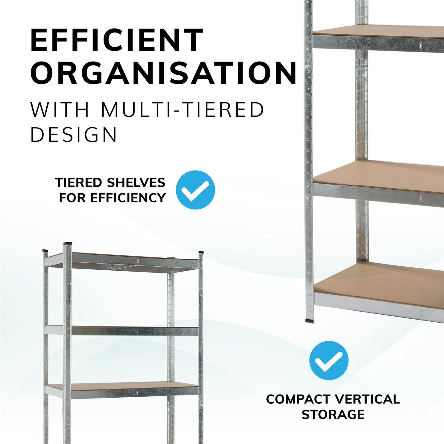 Boltless 5 Tier Shelving Racking Heavy Duty Steel Shelf Unit Shed Garage Home