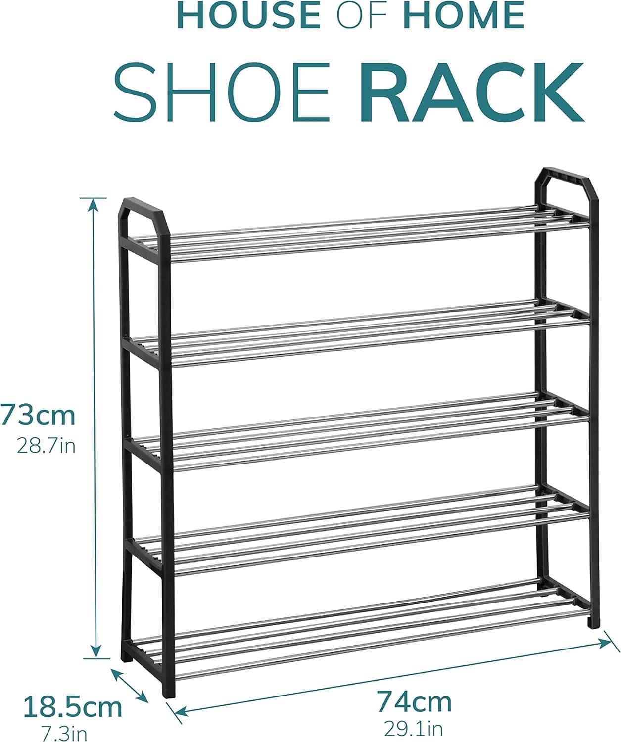 5 Tier Shoe Rack in Black