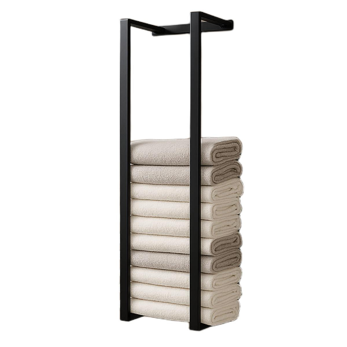 Wall Mounted Black Stainless Steel Double Bar Towel Rail for Bathroom 75cm