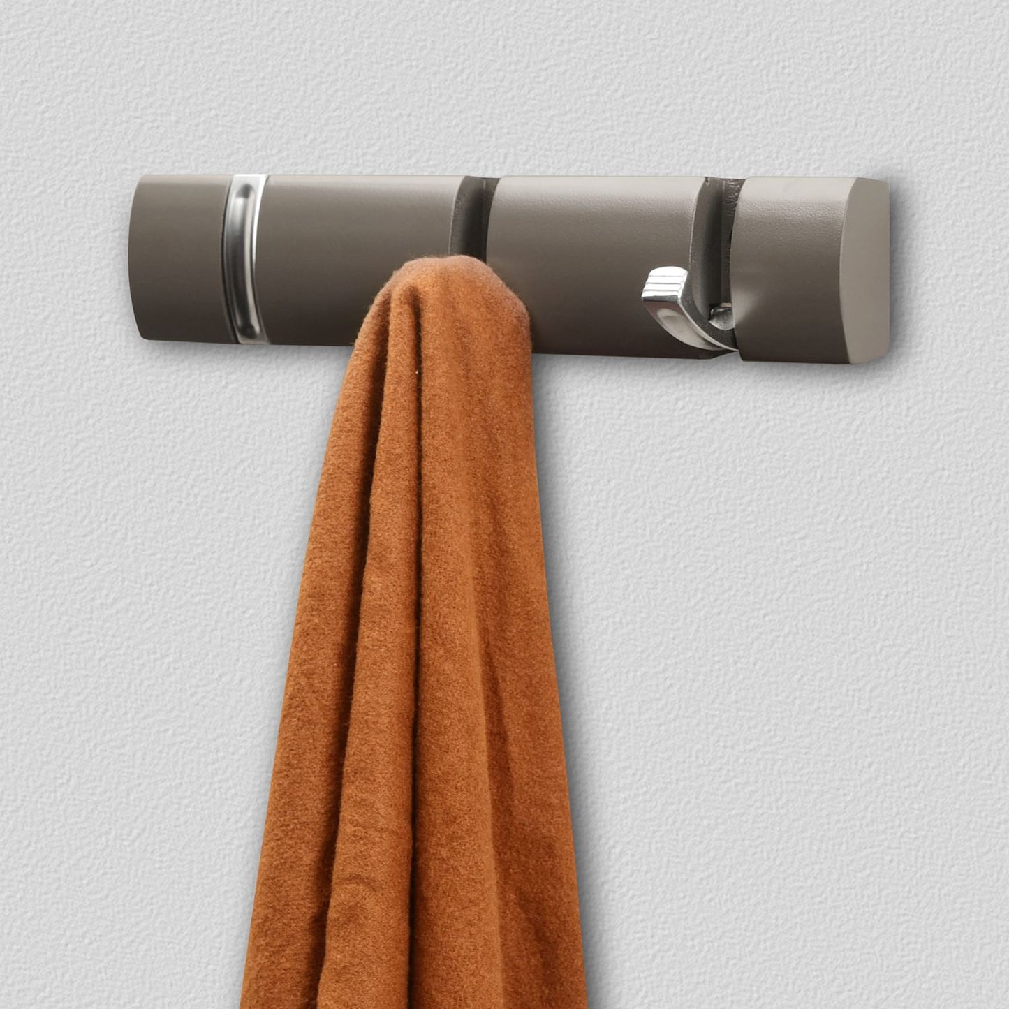 3 Door Hooks In Nickel On Grey Mountable Board