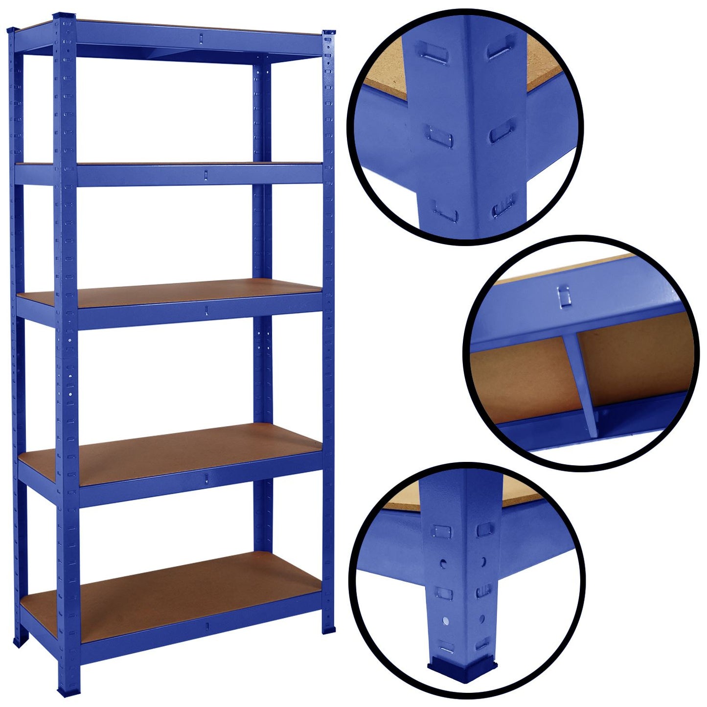 Heavy Duty Steel & MDF 5 Tier Racking in Blue