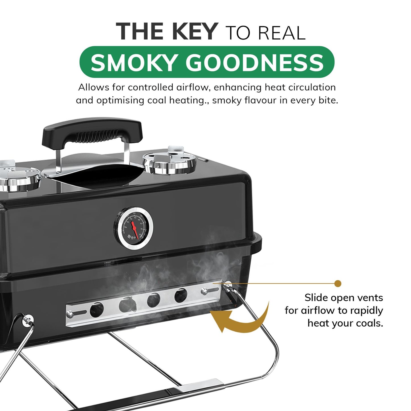 Portable BBQ Charcoal Grill Ideal Camping, Festivals, Travel with Foldable Legs