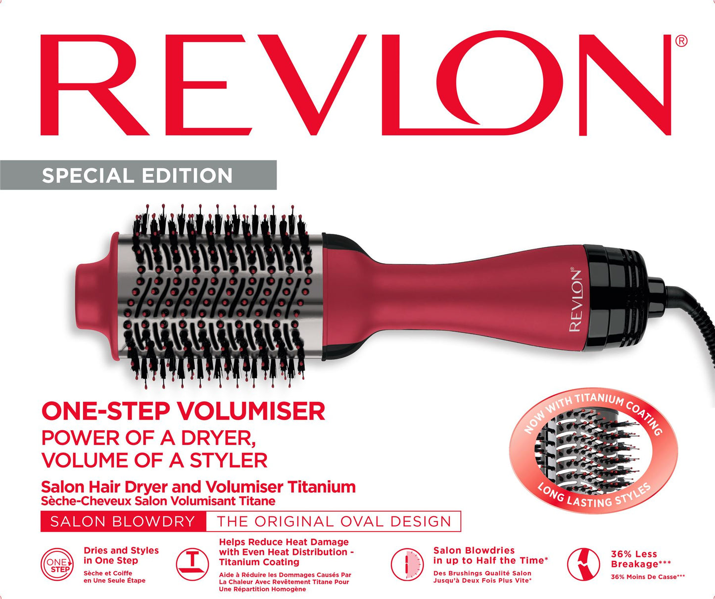 REVLON Salon One-Step Hair Dryer and Volumiser with Titanium Coating