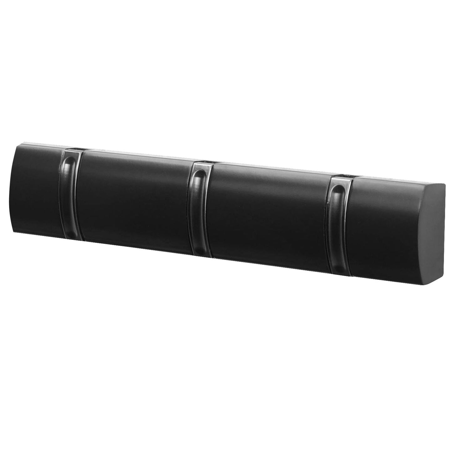 3 Door Hooks In Nickel On Black Mountable Board