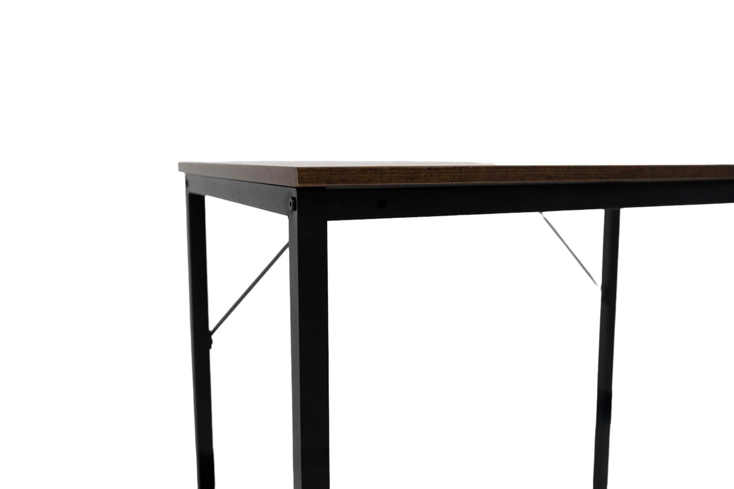 Small Desk Rustic brown top with black coated metal frame 80cm