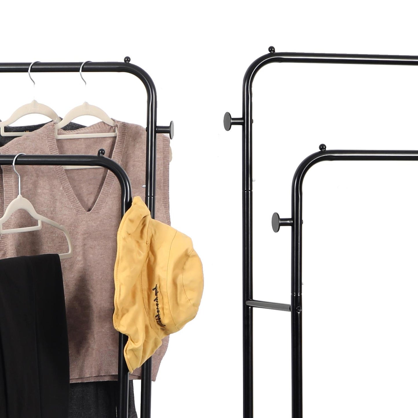 Freestanding Double Clothes Rail with Shoe Rack
