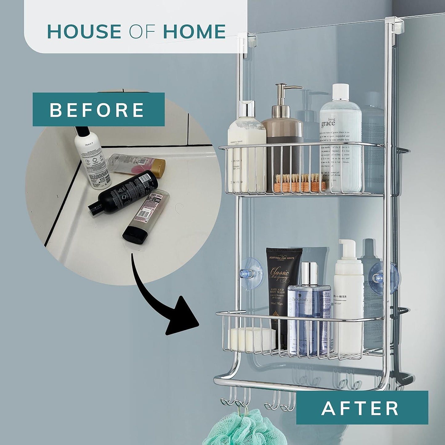 Over Door Shower Caddy In Nano Coating