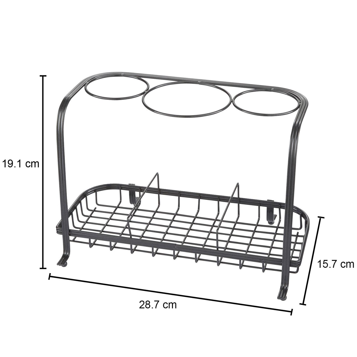 Freestanding Hair Dryer & Straighteners Holder Storage Stand Cable Tidy in Graphite
