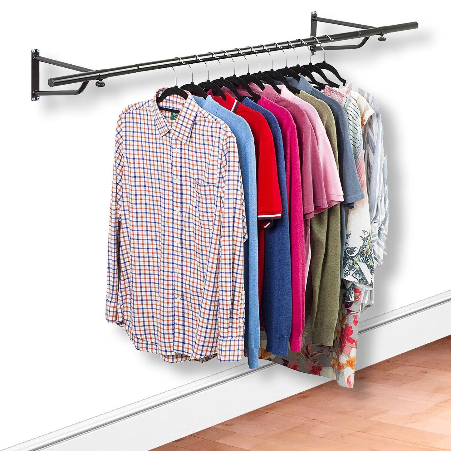 6ft Garment Rail In Black Powder Coating