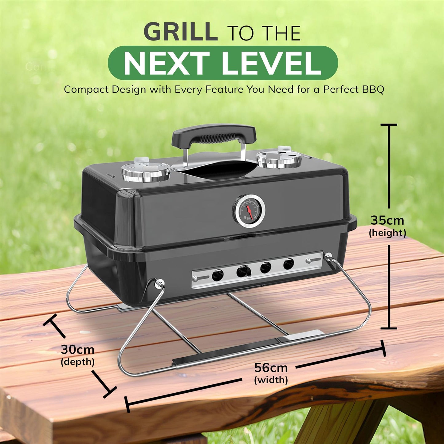Portable BBQ Charcoal Grill Ideal Camping, Festivals, Travel with Foldable Legs