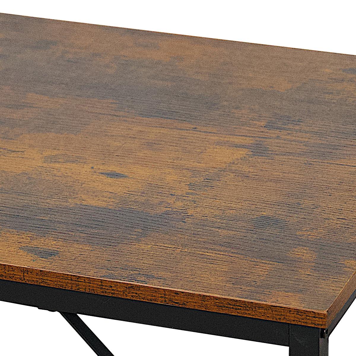 Small Desk Rustic brown top with black coated metal frame 80cm