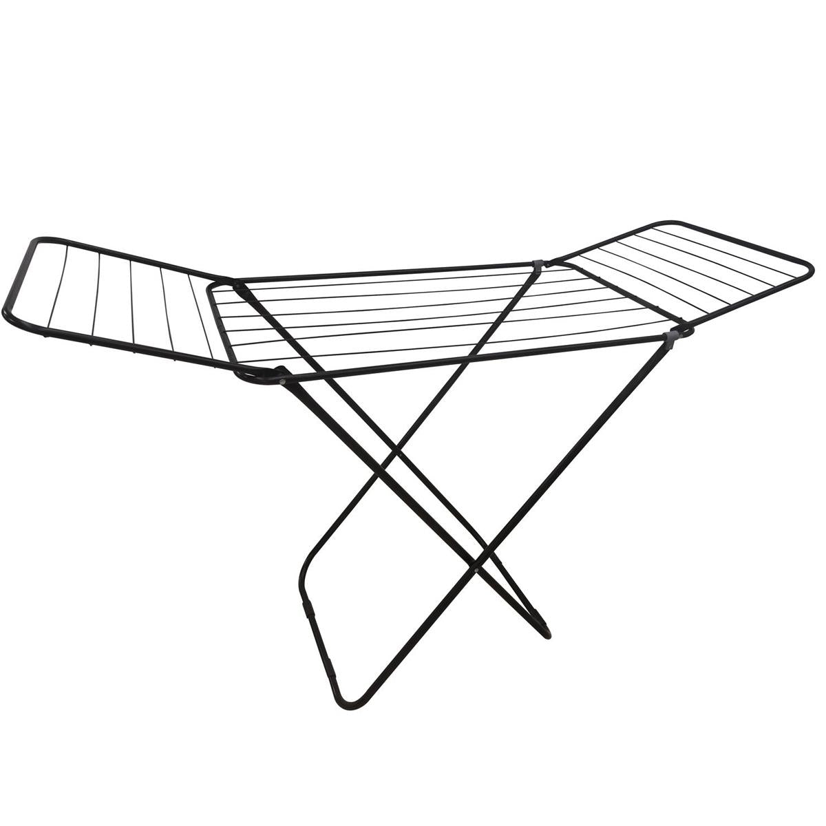Extendable Wing Clothes Airer – Folding Indoor Drying Rack, Black
