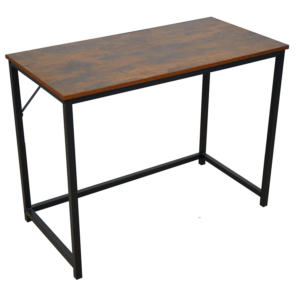 Medium Rustic brown top with black coated metal frame 100cm