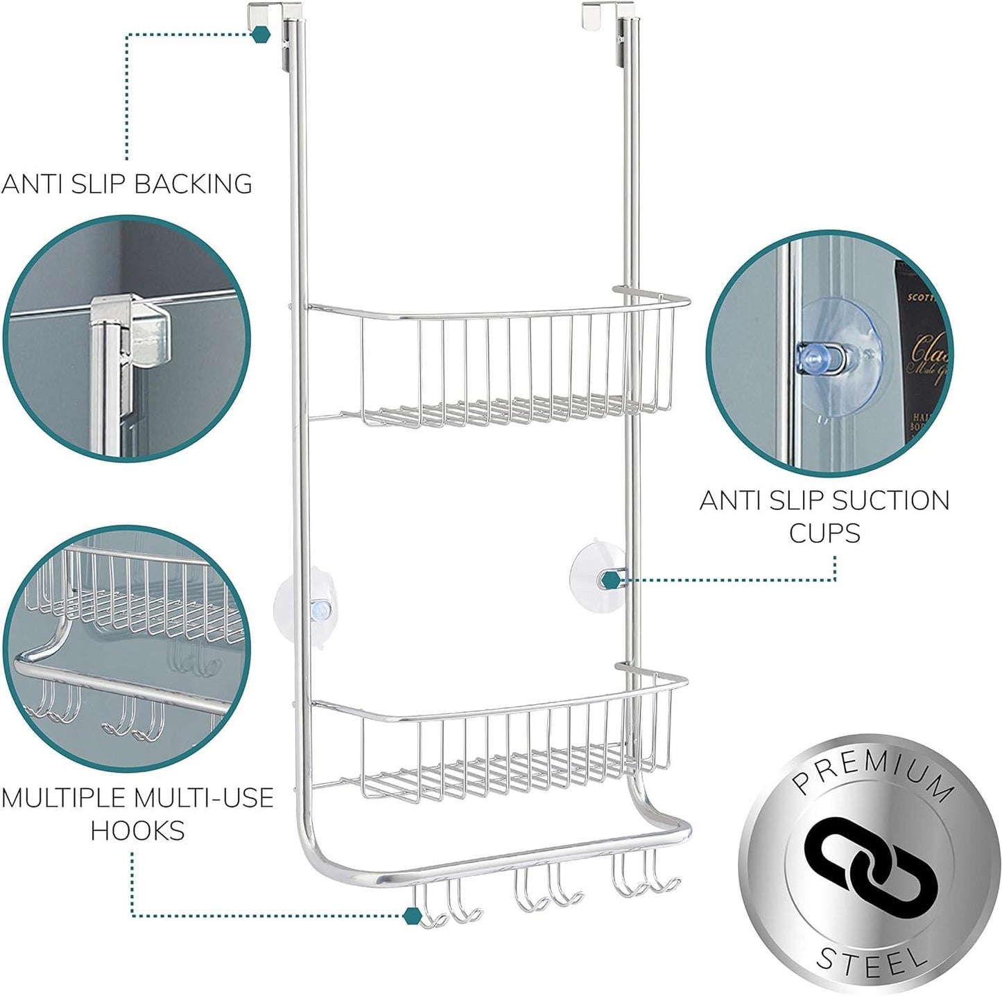 Over Door Shower Caddy In Nano Coating