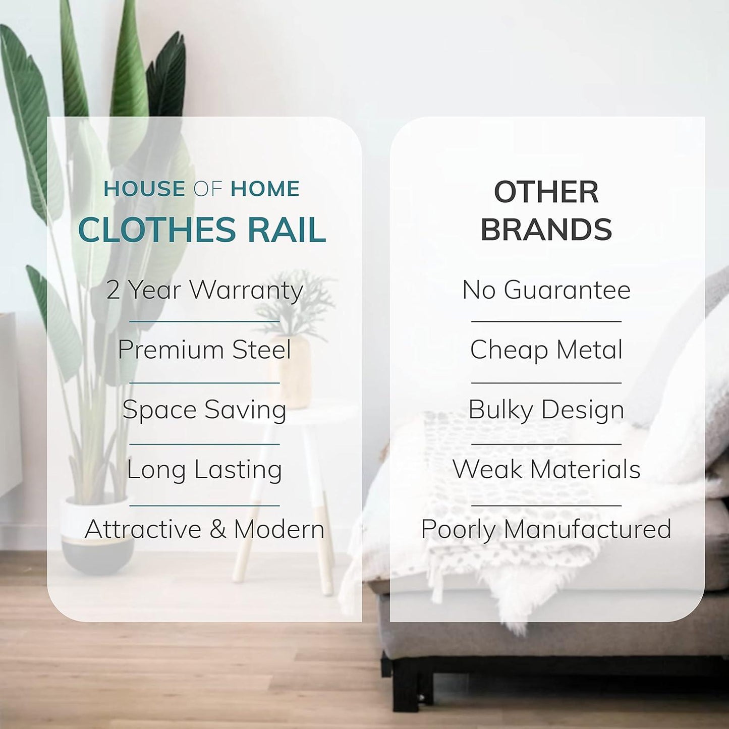 3ft Long x 5ft High Quality Heavy Duty Clothes Rail In Black Metal Construction