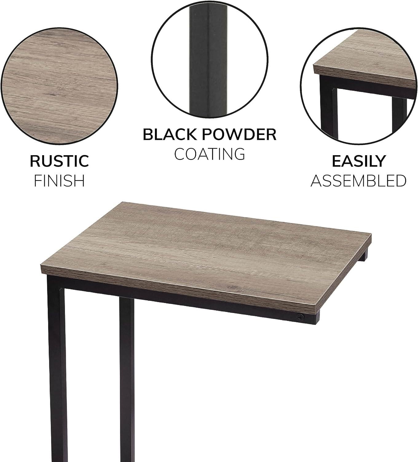 C Shaped Side Table Black Powder Coating