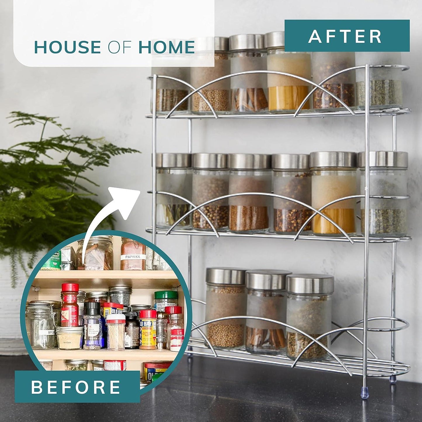 Free Standing Spice Rack in Chrome Plated