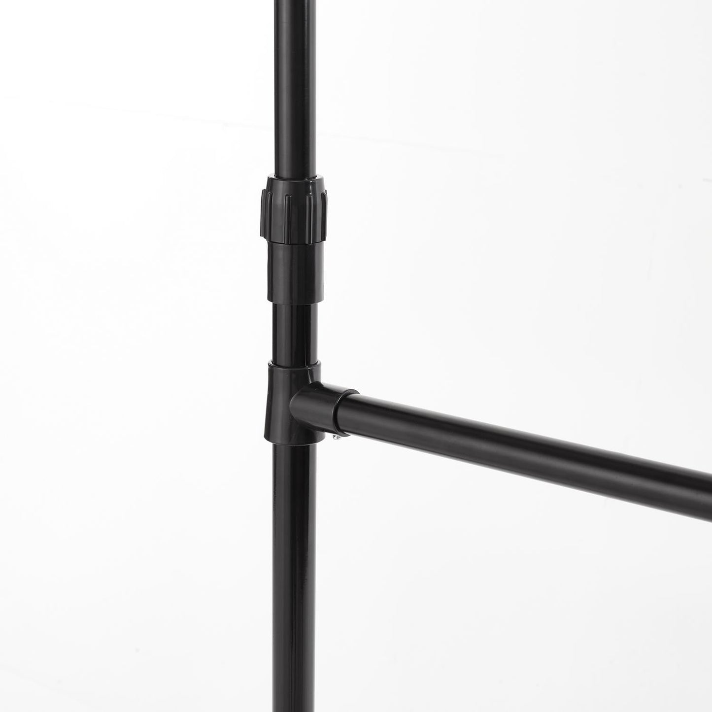 Double Clothes Rail, Extended Top Rail Adjustable Height, Black