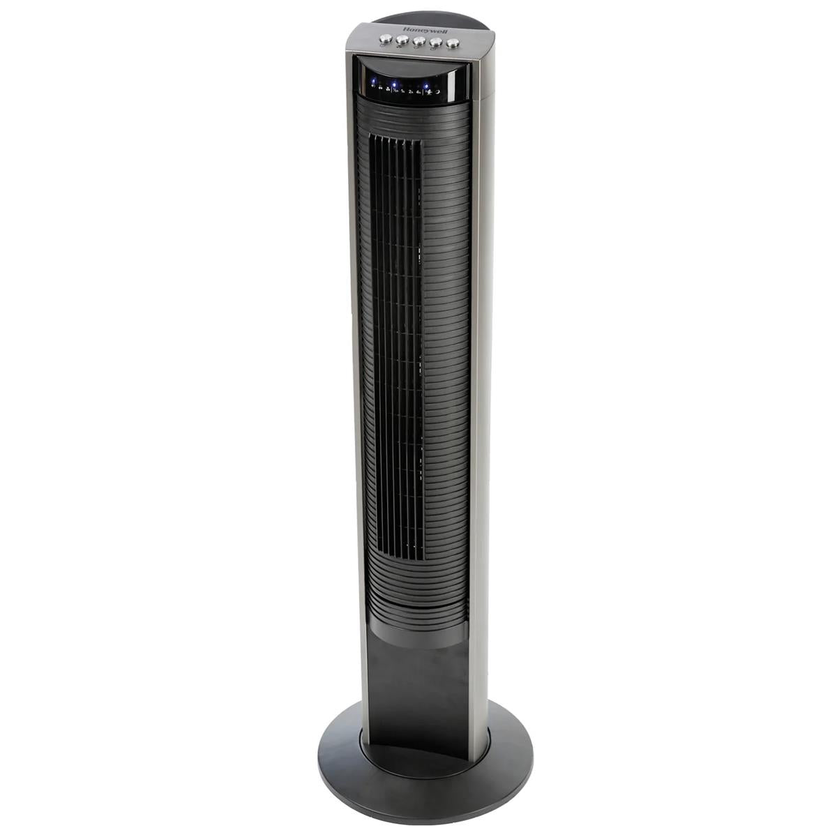 Honeywell Oscillating Tower Fan with Remote Control and Gliding Grill Function - Black
