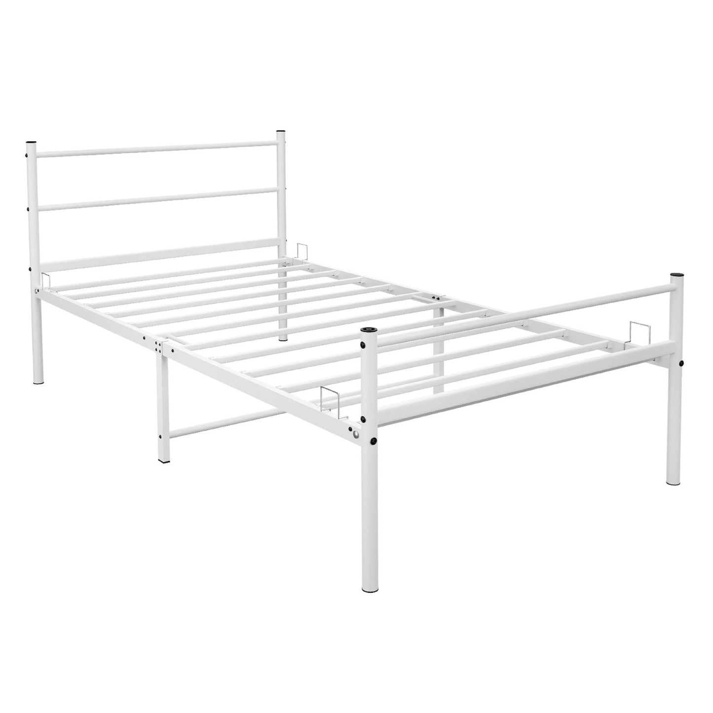 Extra Strong Single Metal Bed Frame Kid Adult Bedroom White Easy Assembly