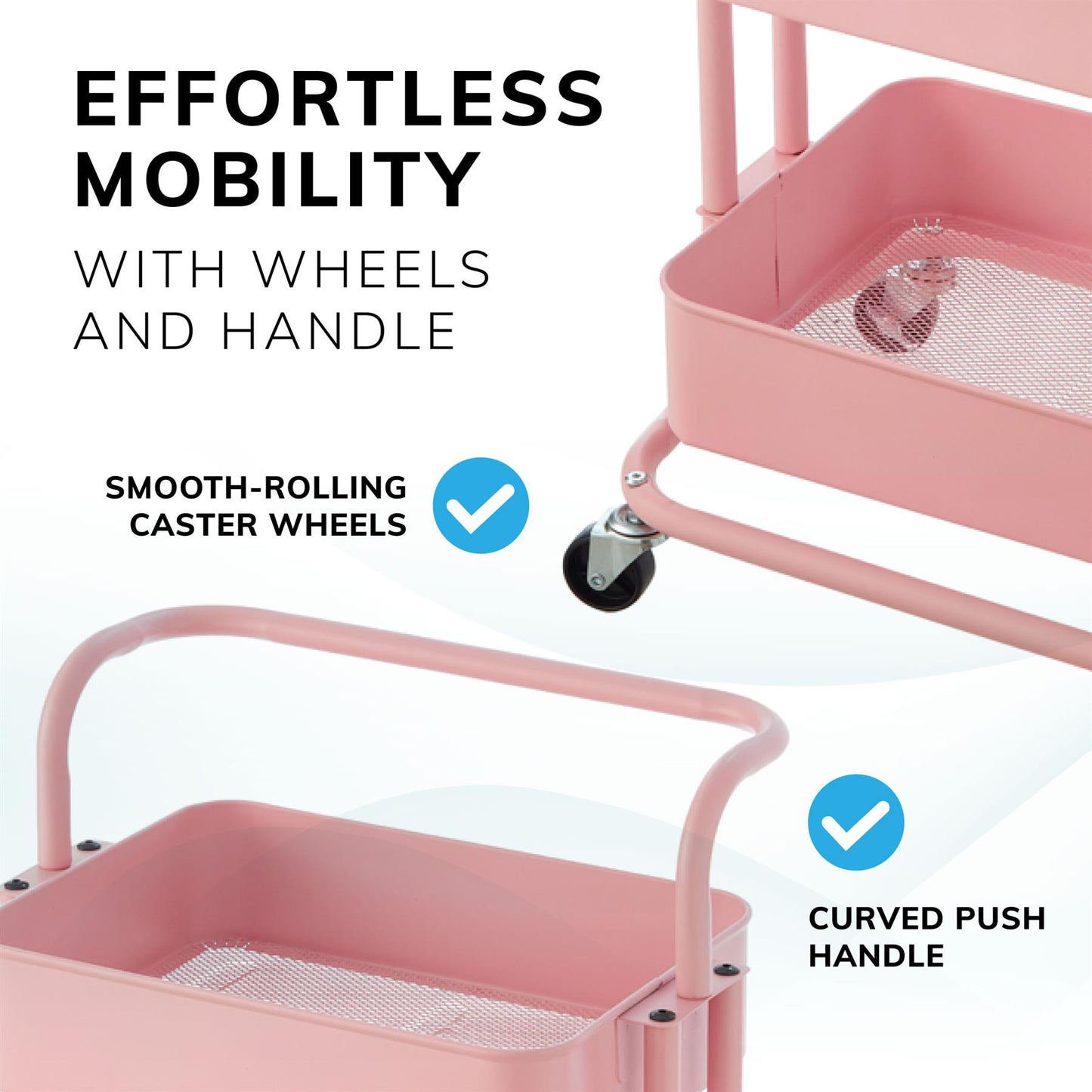 3 Tier Trolley Pink