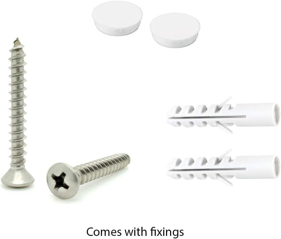 Quality Heavy Duty 4 Double Coat Hooks Wall Or Door Mountable White Wooden Board With FREE Fixings