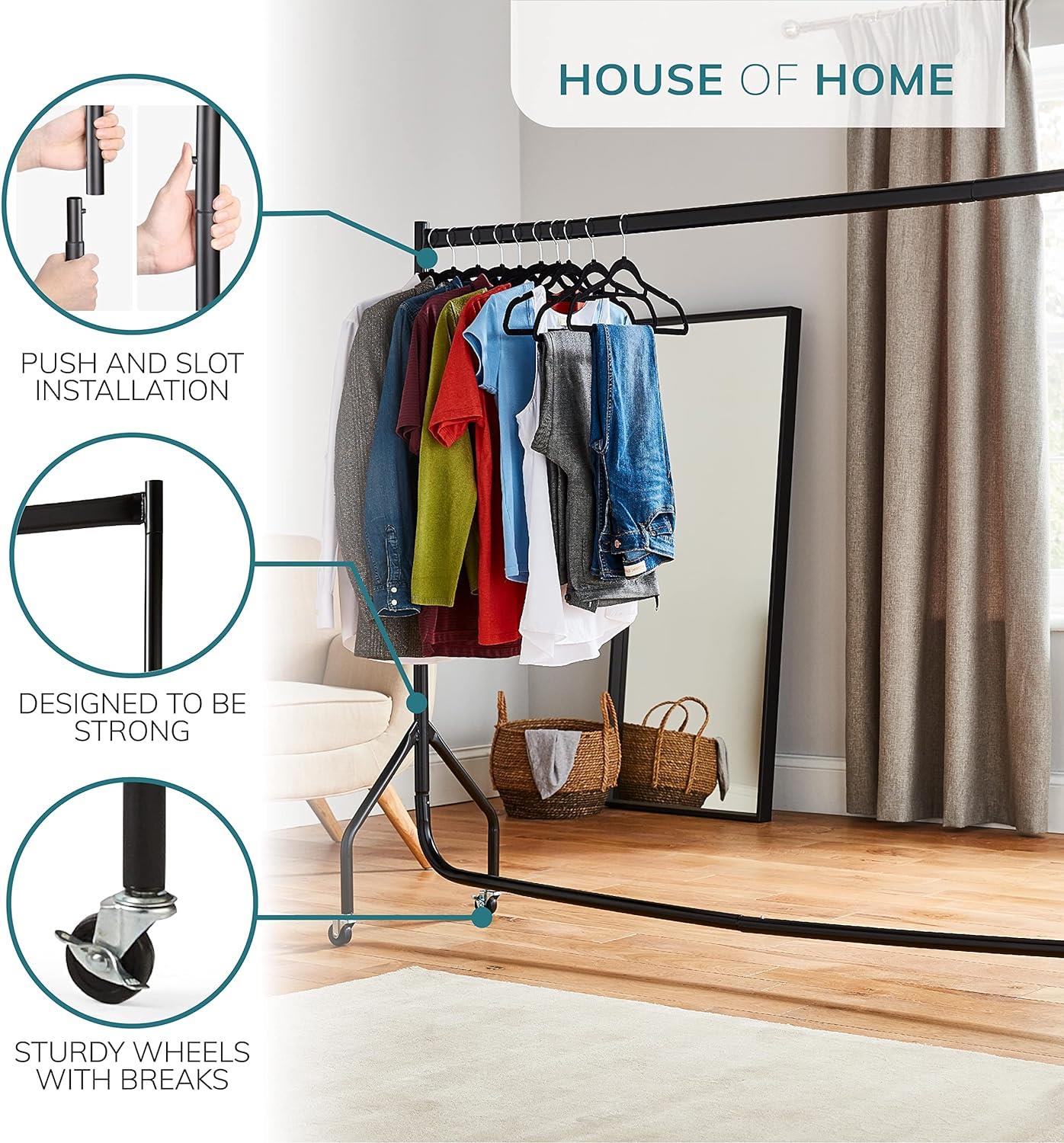 6ft Long x 5ft Tall Quality Heavy Duty Clothes Rail Black