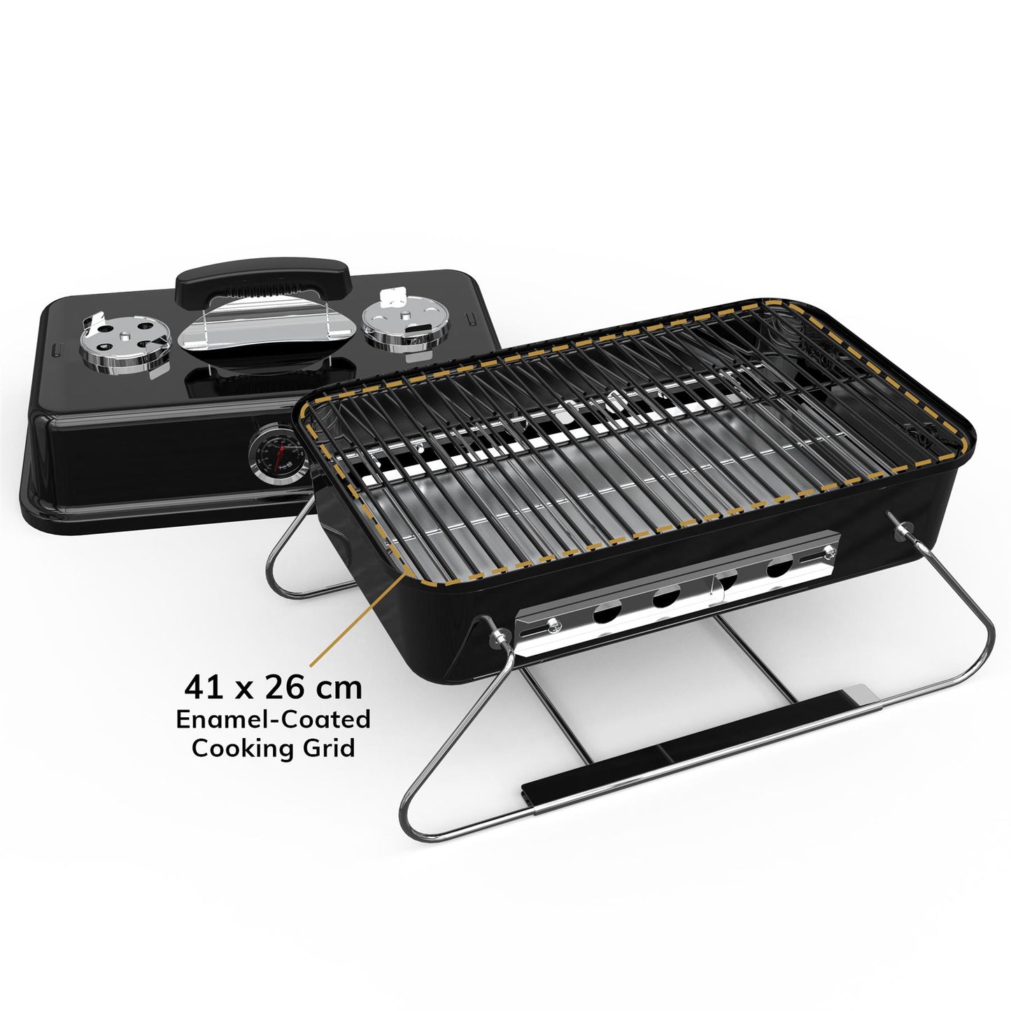 Portable BBQ Charcoal Grill Ideal Camping, Festivals, Travel with Foldable Legs