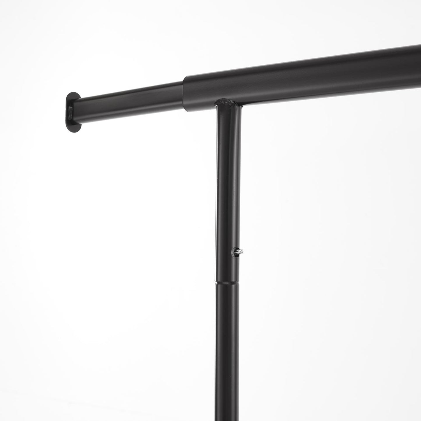 Heavy Duty Black Clothes Rail Adjustable Width Height with Shelf Locking Wheels