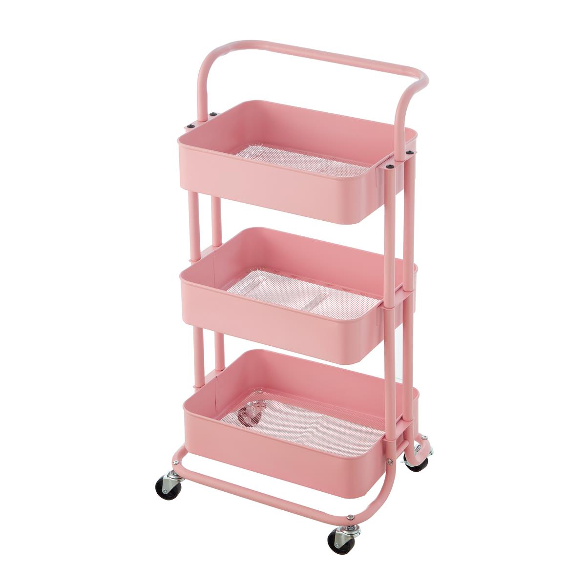 3 Tier Trolley Pink