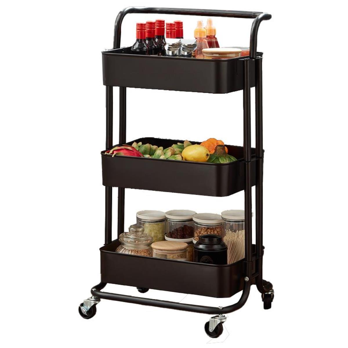 3 Tier Trolley Black