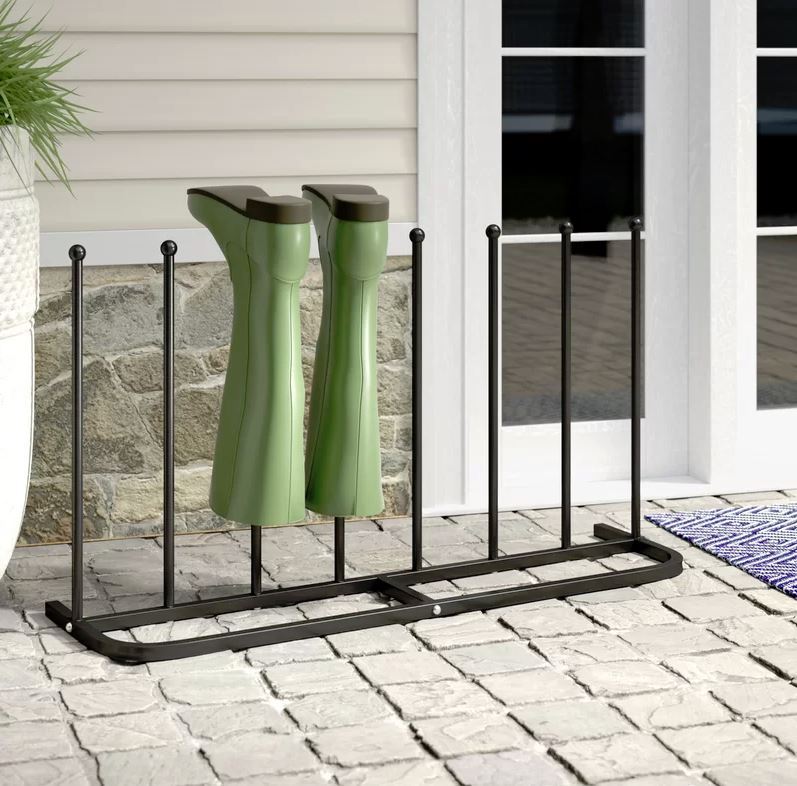 4 Pair Black Boot Shoe Welly Stand Storage Organiser