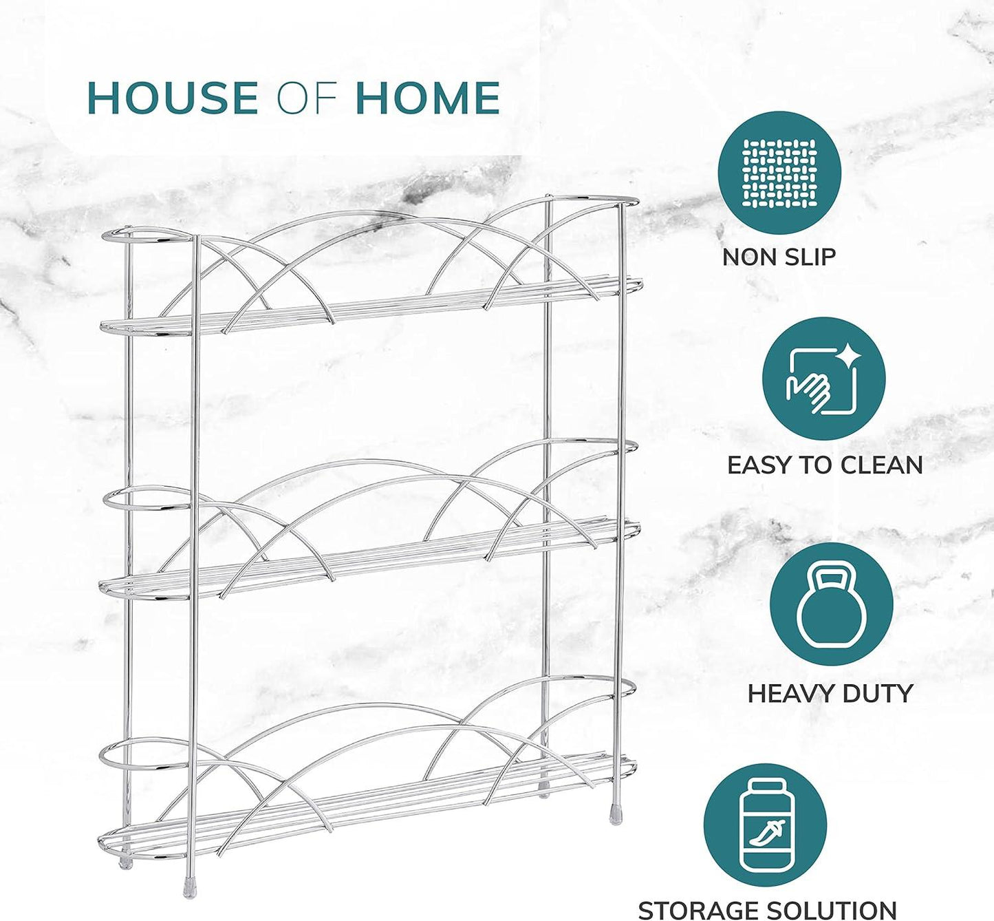 Free Standing Spice Rack in Chrome Plated
