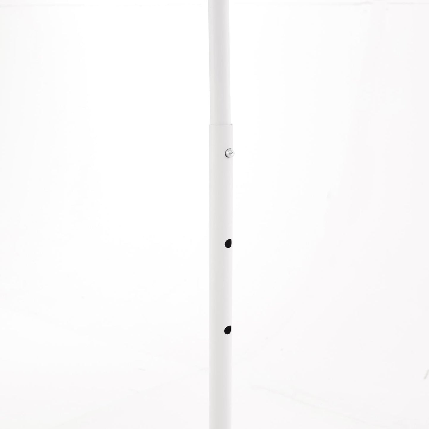 Heavy Duty White Clothes Rail Adjustable Width Height with Shelf, Locking Wheels