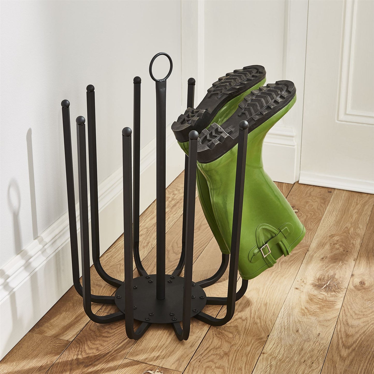 5 Pair Black Round Boot Shoe Rack Welly Holder Stand Storage Organiser